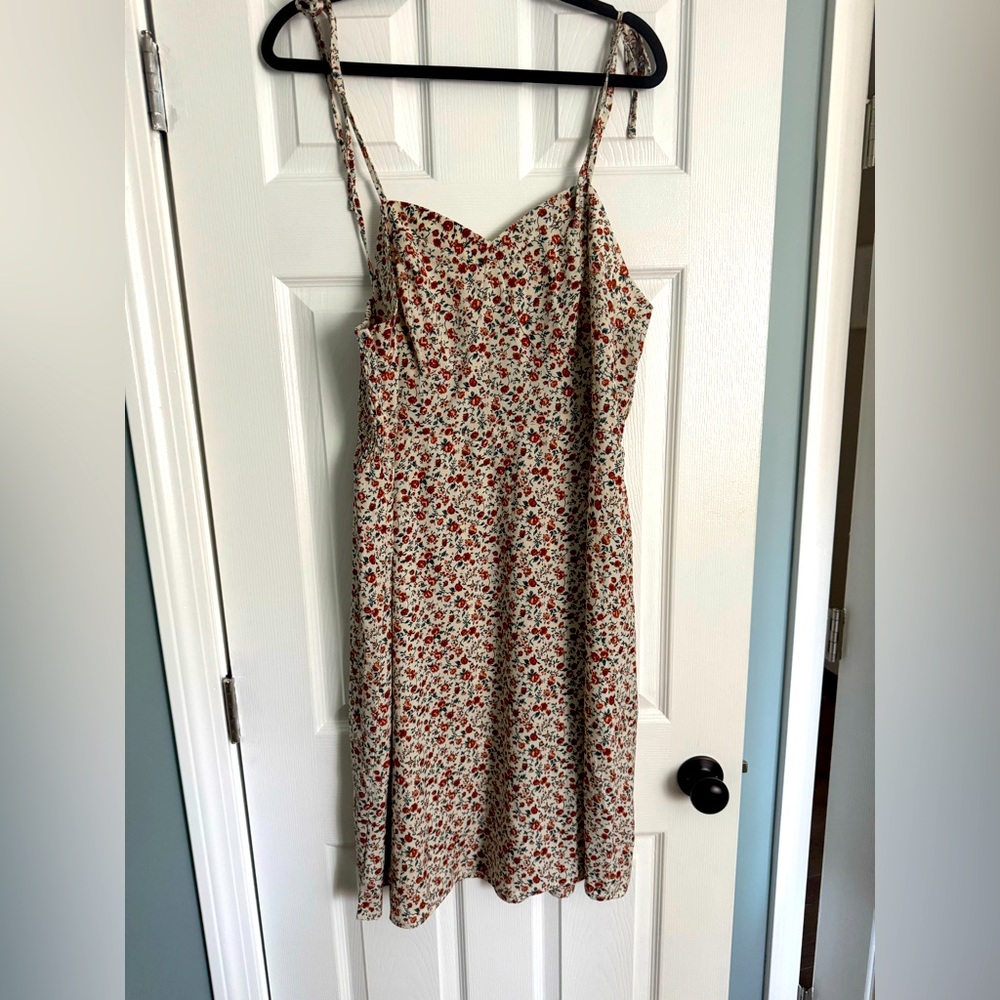 SHEIN Floral Midi Dress - Red and White